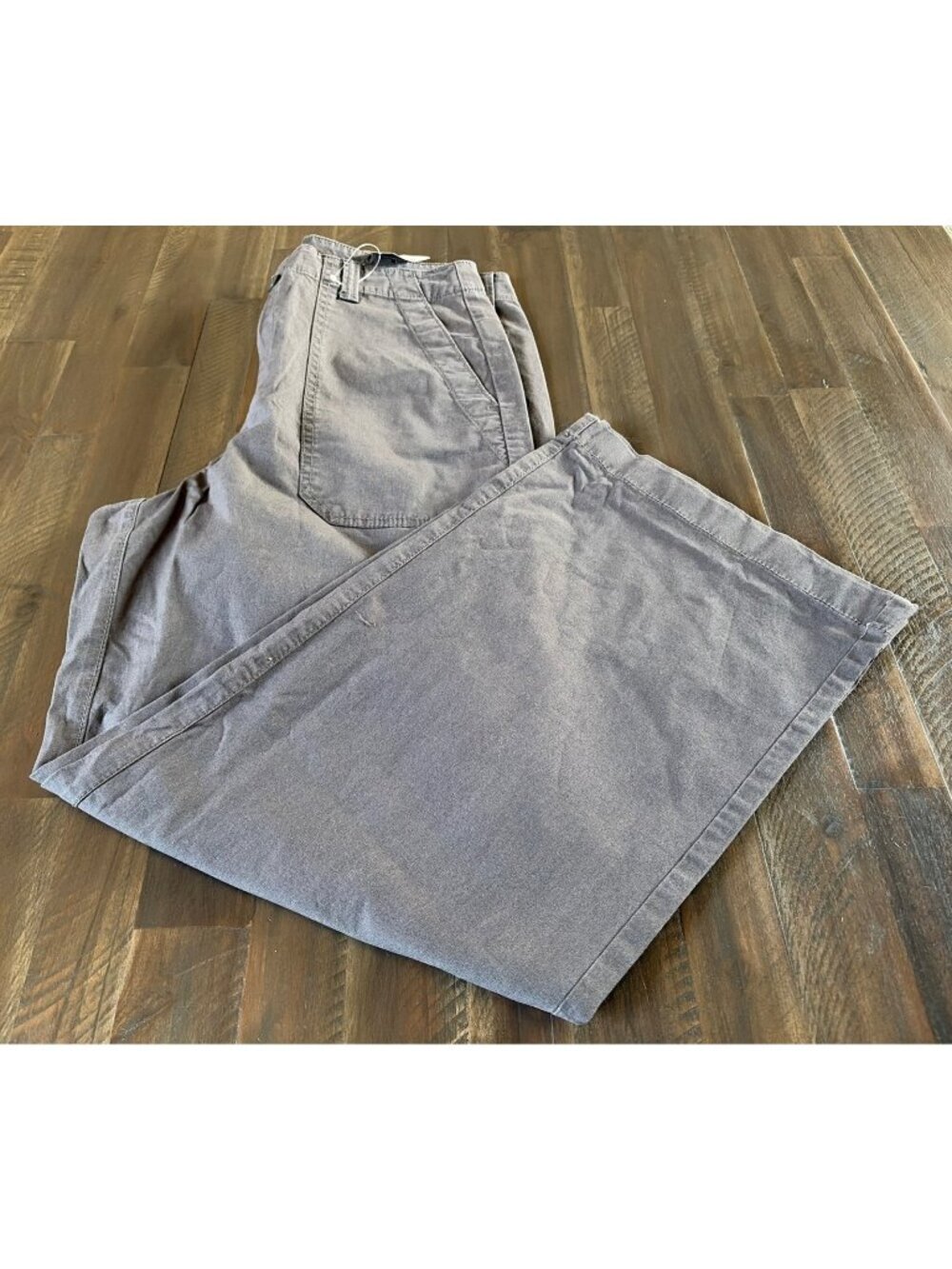 LL Bean 207 Vintage Cotton Wide Leg Canvas Pants Peppercorn Women's Size 12 NWT